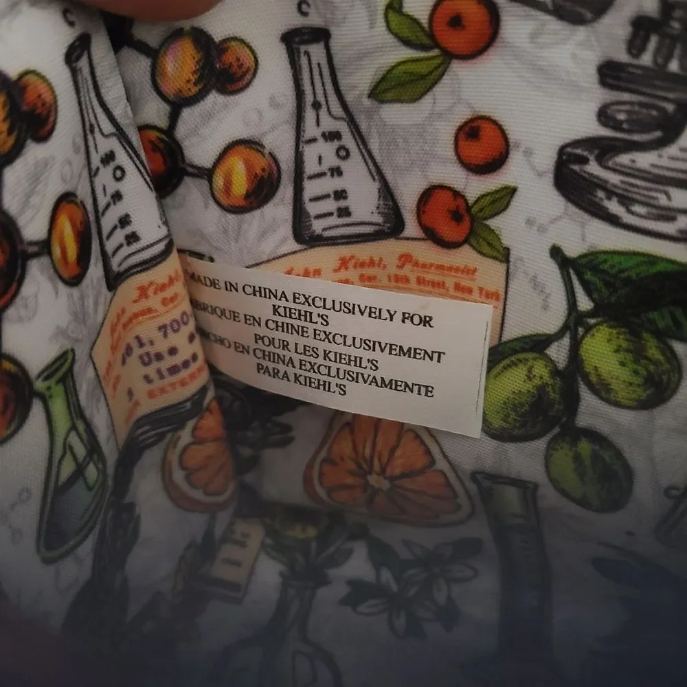 kiehls cosmetic pouch striped blue